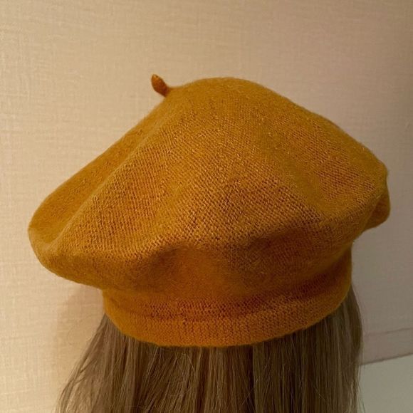 French Style Beret, with Classic Tail at Center Top. Knit Felted Wool Fe… - Picture 3 of 7